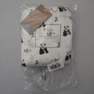 NWT Kyte Baby Bamboo Crib Sheet in Black and White Zen (Panda) - 28 in x 52 in